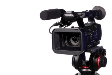 professional camcorder (isolated)
