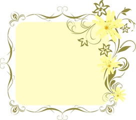 Spring bouquet. Frame. Vector