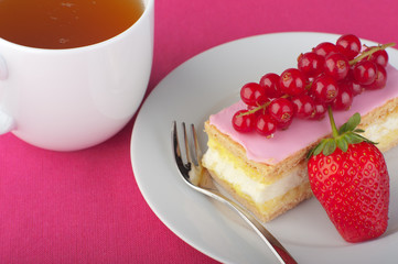 Tompouce on a plate