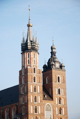 Fototapeta na wymiar Türme der Marienkirche Krakau