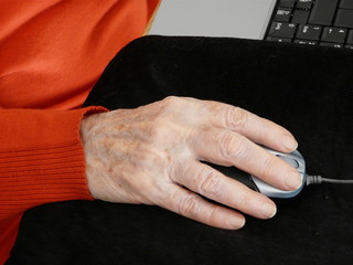 Senior lady using laptop