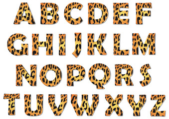 Leopard alphabet vector pack