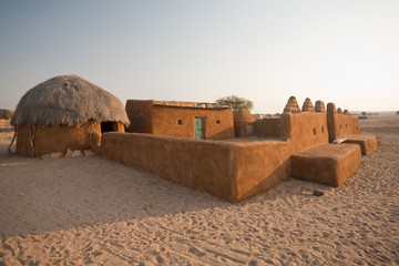 Traditional Thatched Mud Huts