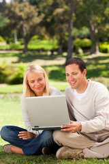 Couple working on their laptop