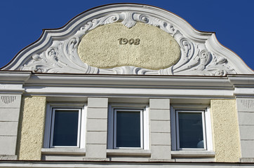 Detail eines Jugendstilhauses in Kiel, Deutschland