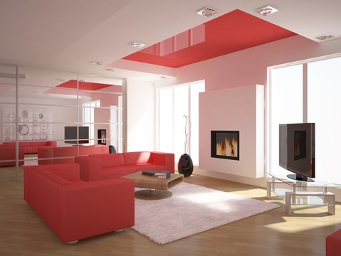 red interior design