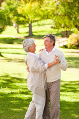 Obraz premium Mature couple dancing in the park