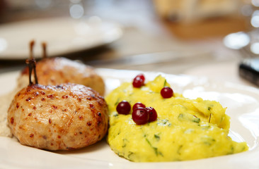 Shnitzels with potato mash