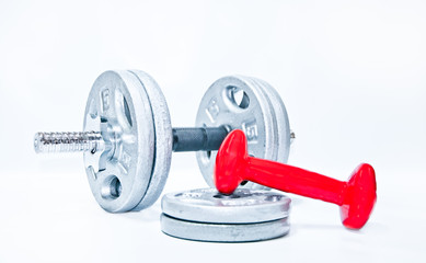 Naklejka premium Poids haltères et disques