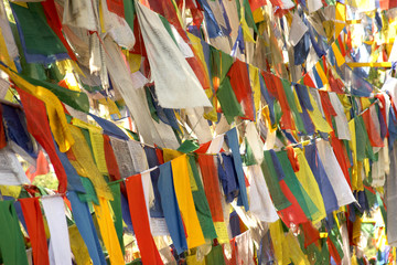 India Rewalsar. Flags with mantras