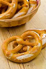 pretzels on kitchen table