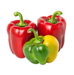 Obraz na płótnie Canvas three peppers on a white background.