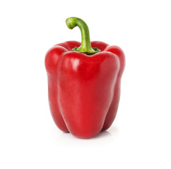 Bright red pepper isolated on white.