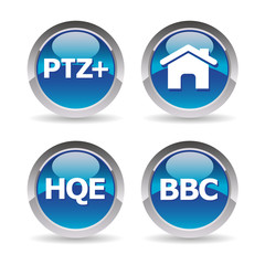 Pictos maison label bbc, hqe, ptz+