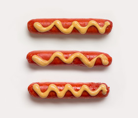 sausages with mustard