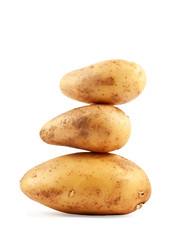 Fototapeta na wymiar ripe potatoes isolated on white