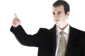 Business man pointing