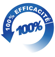 100 pour 100 efficacité sur vignette fléchée bleue