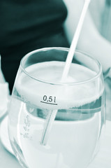 Light beer in clear glass with bubbles, alcohol