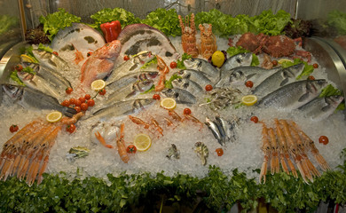 Frozen seafood decoration