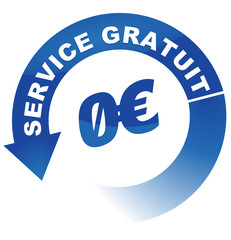 service gratuit sur vignette fléchée bleue