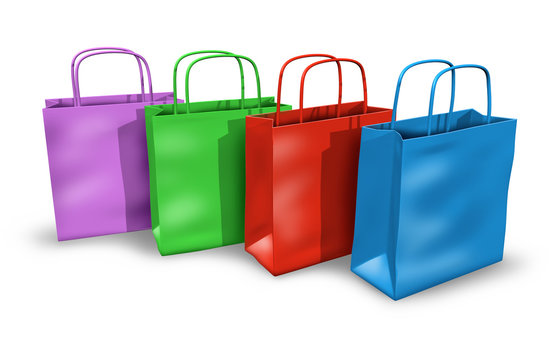 Shopping bags in a group with multi colors