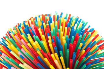 A large group of colored  plastic straw