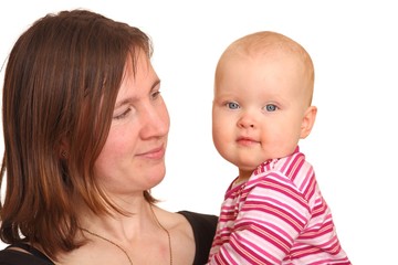 Portrait einer glücklichen Mutter mit Baby