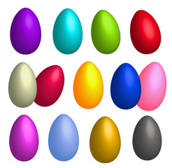 colorful easter eggs set