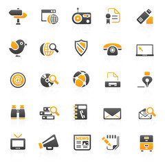 orange communication icons - 7
