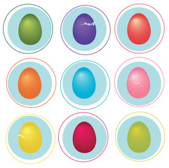Set of colorful easter eggs