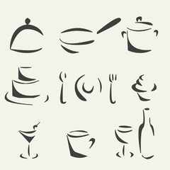 Sketch collection of foods, vector illustration