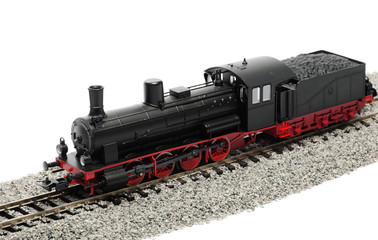 Naklejka premium Miniaturowa lokomotywa parowa