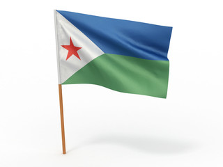 flag fluttering in the wind. Djibouti