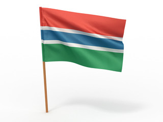 flag fluttering in the wind. Gambia
