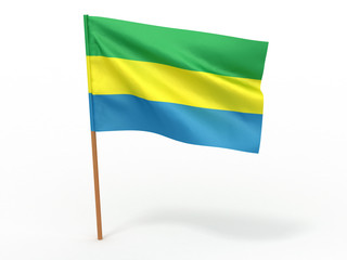 flag fluttering in the wind. Gabon