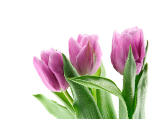 Naklejka premium Three tulips isolated