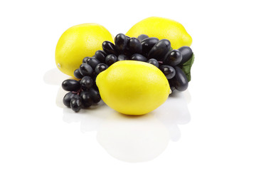 Group of fruits isolated on the white background