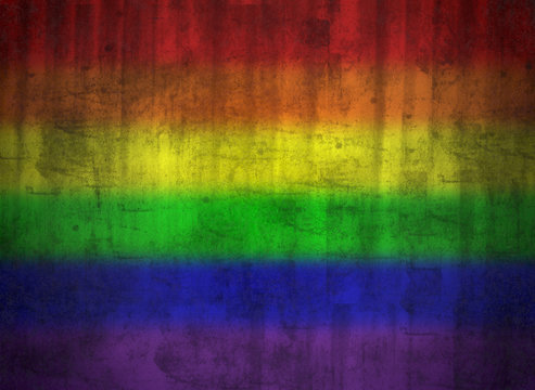 Gay rainbow grunge flag