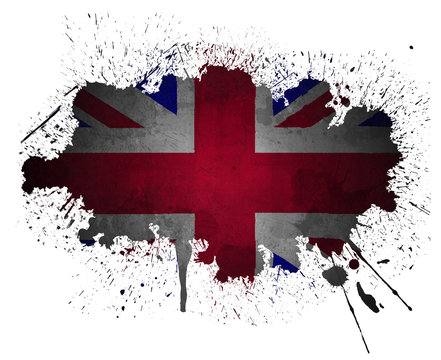 UK grunge flag paint splatter