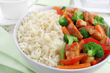 Rice with chicken and vegetables
