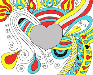 doodle romantic card