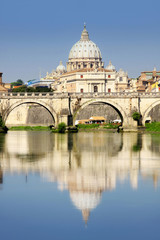 Vatican City from Ponte Umberto I in Rome, Italy