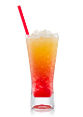 Tequila sunrise Cocktail isolated on a white background