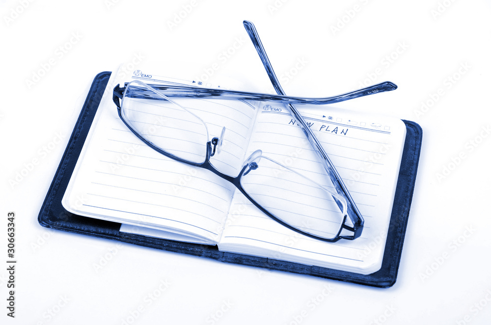 Poster Glasses and notepad