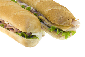 two fresh subs on white