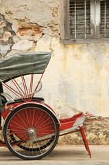 Fototapeta na wymiar Old Red Trishaw 1, George Town, Penang