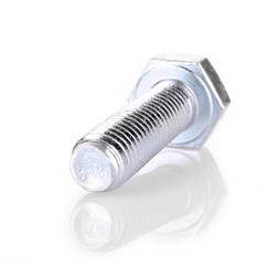 Screw with reflection isolated on white