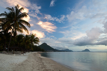 Plage de flic en flac à l'ile Maurice