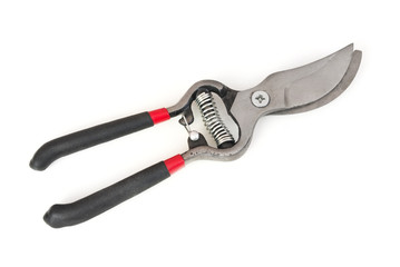 Garden pruner on white background